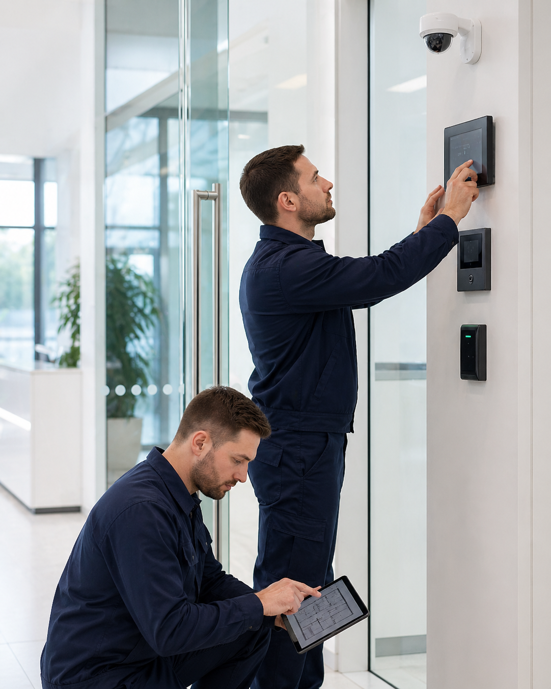 Sistema de seguridad electrónica para empresas en Colombia con control de acceso y CCTV